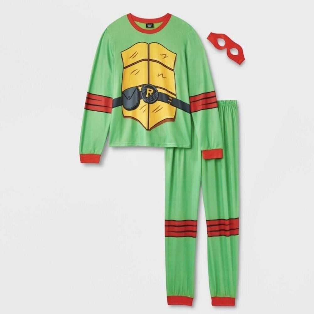 Mens Womens Teenage Mutant Ninja Turtles Pajamas RAPHAEL Size Sm M Red Mask NWT